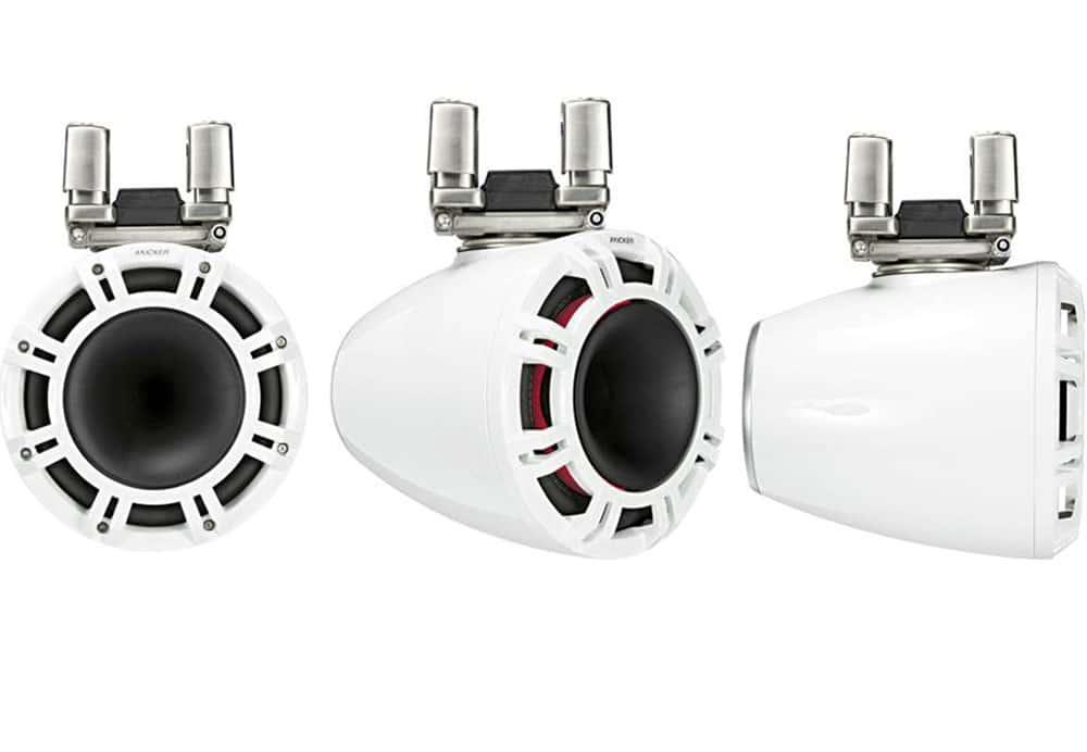 Kicker 47KMFC9 9" Horn Tower Black Marine Speakers with Flat Mount Tower  Adapters スピーカー